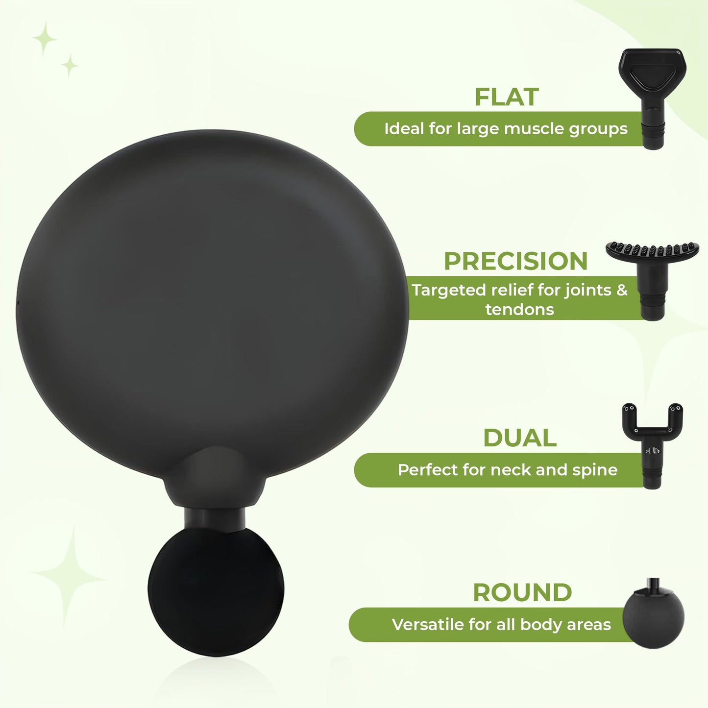 Compact Handheld Muscle Massager - Quiet 4 Tip Percussion Gun