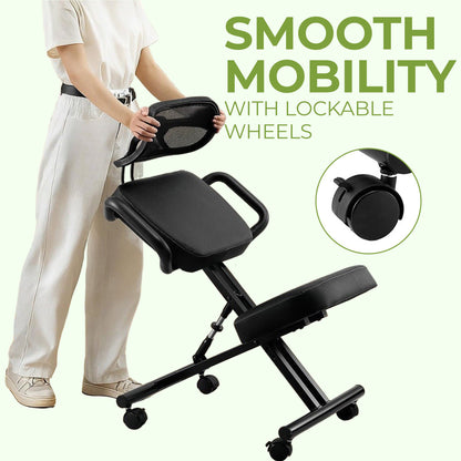 Ergonomic Desk Chair with Lumbar Support - Stool with Wheels