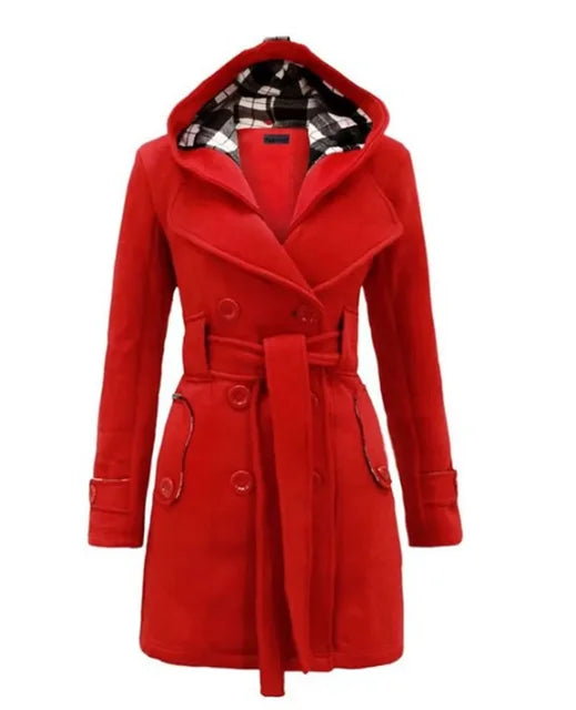 Classic Women's Warm Wool Trench Coat