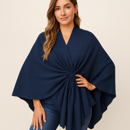 Cozy Fall - Warm Wool Poncho Wrap