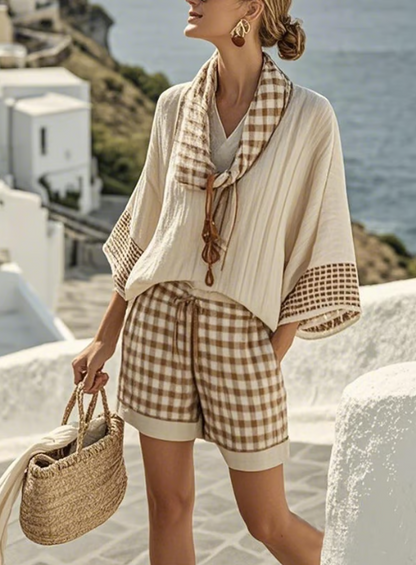 Comfy Plaid Pajama Set - Luxivelle