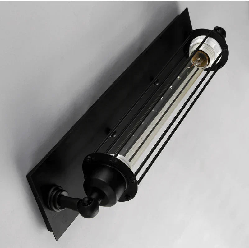 Rustic Metal Wall Lamp - Classic Cage Light Fixture