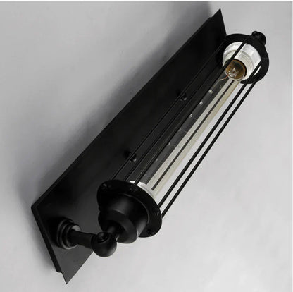 Rustic Metal Wall Lamp - Classic Cage Light Fixture