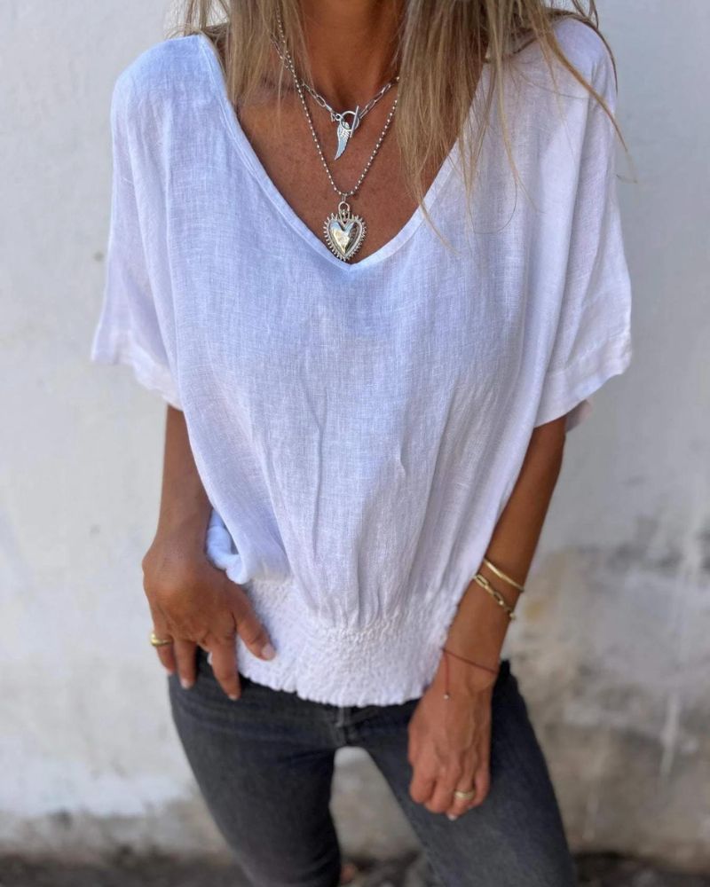 Comfy Women's V-Neck Summer Blouse