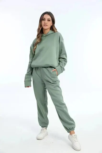 Ladies' Cozy Hoodie and Jogger Set - Luxivelle