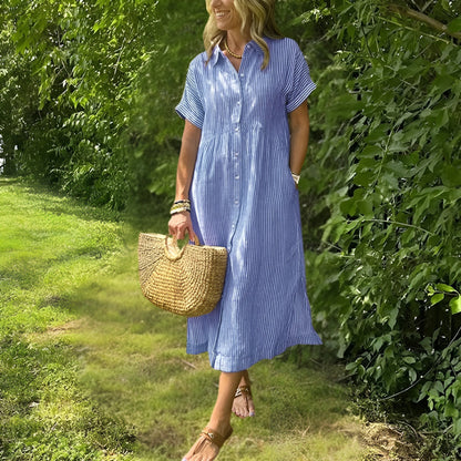 Casual Striped Knee Length Women's Dress