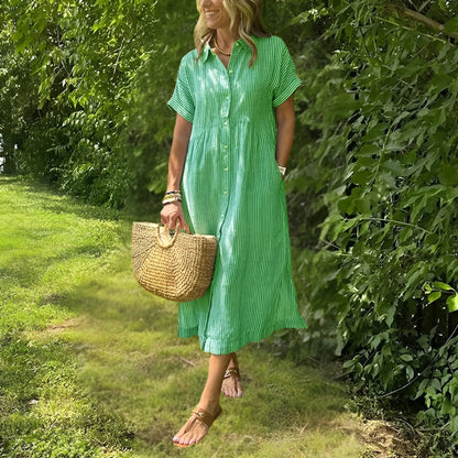 Casual Striped Knee Length Women's Dress