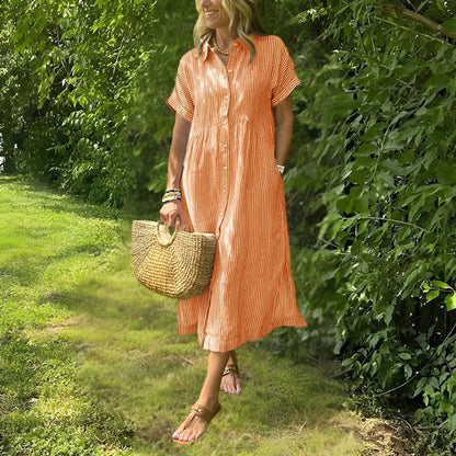 Casual Striped Knee Length Women's Dress