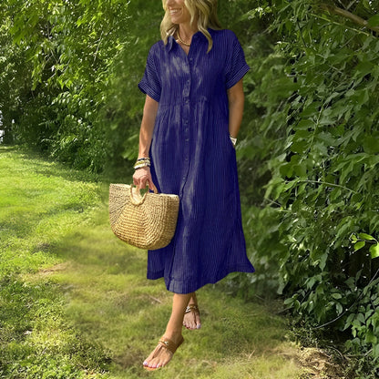 Casual Striped Knee Length Women's Dress