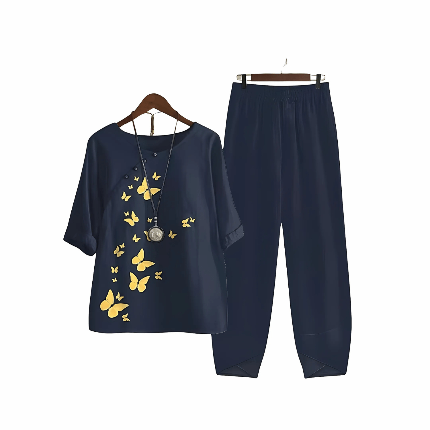 Comfortable Floral Top and Trousers Set - Luxivelle