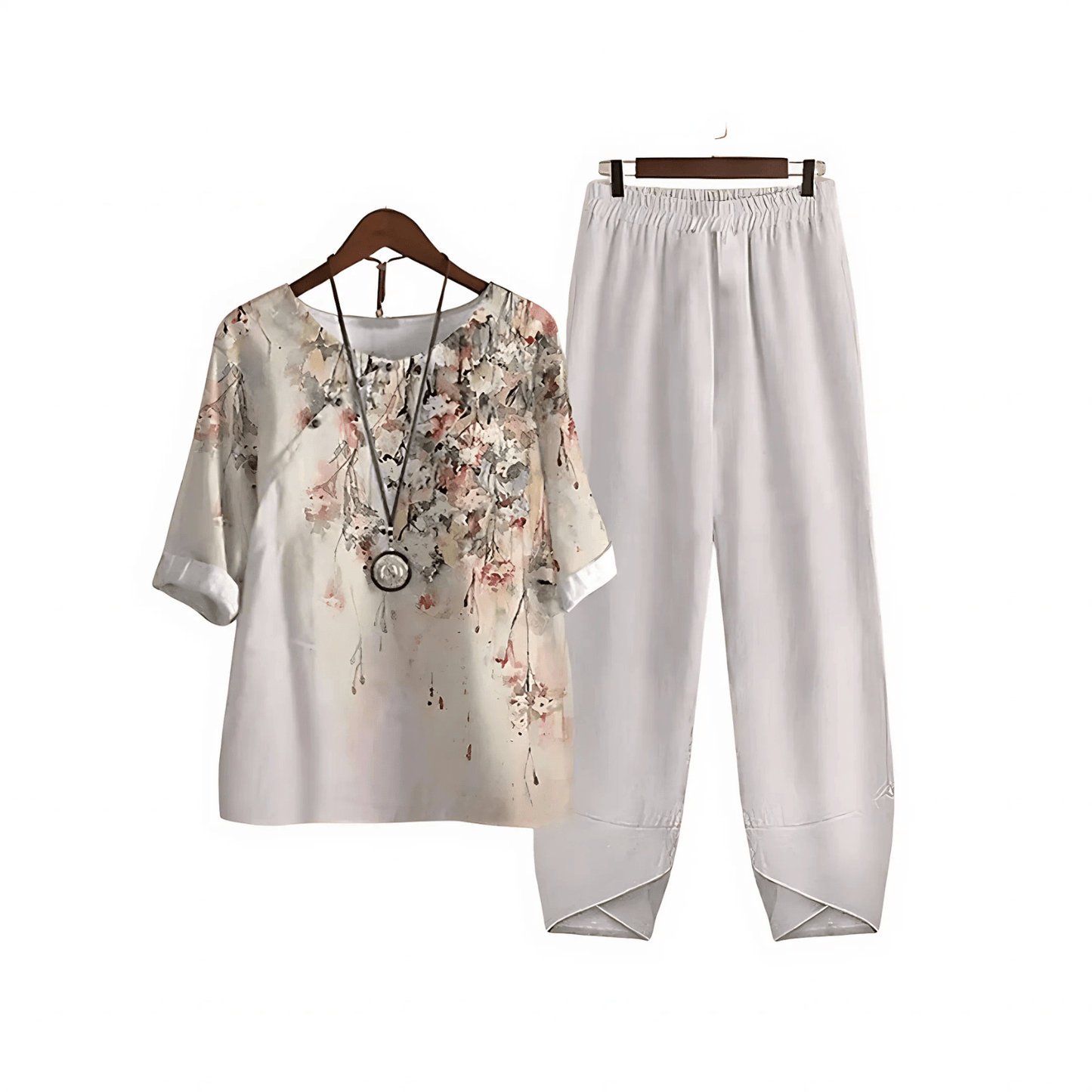 Comfortable Floral Top and Trousers Set