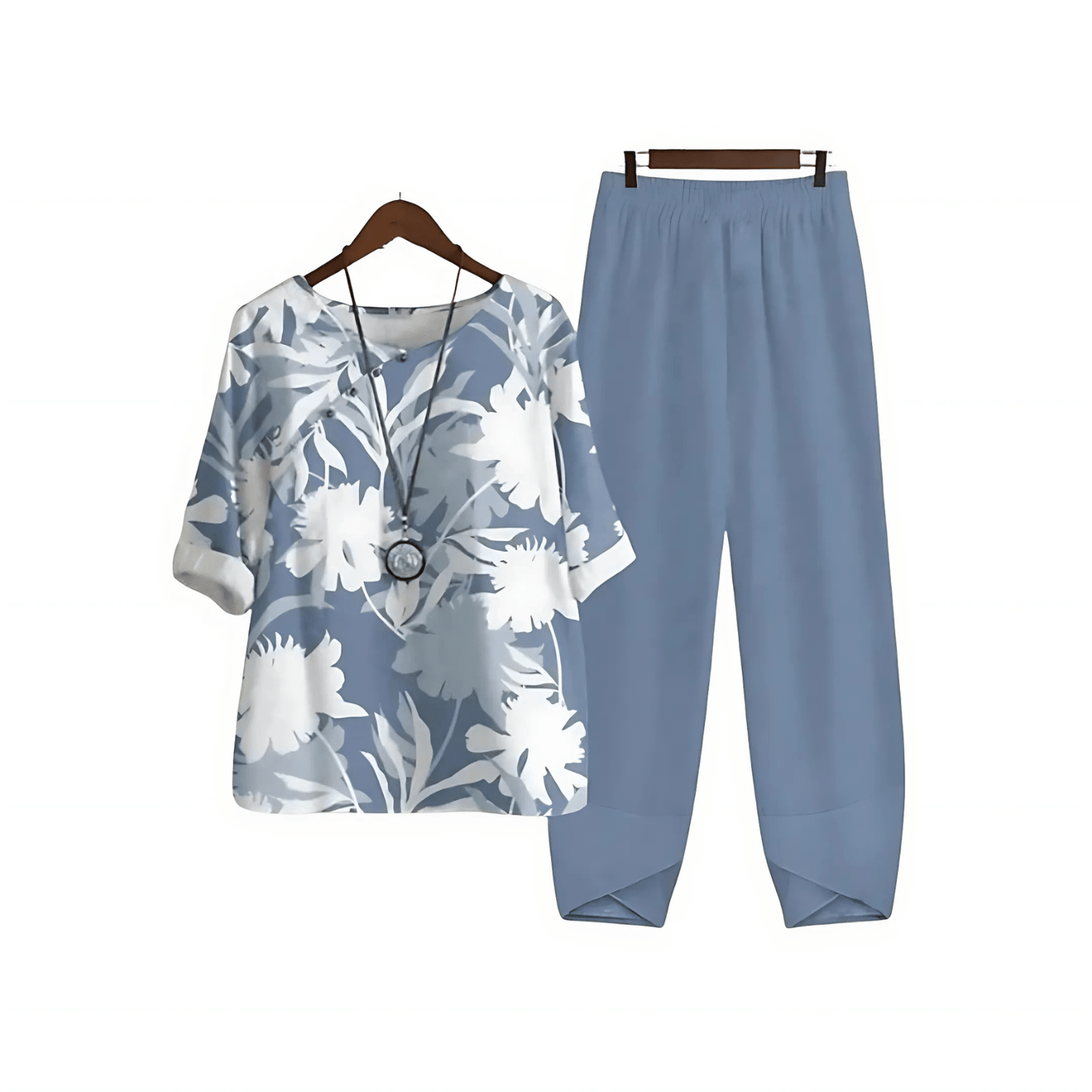Comfortable Floral Top and Trousers Set