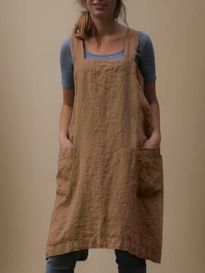 Katrin | Elegant cotton apron dress