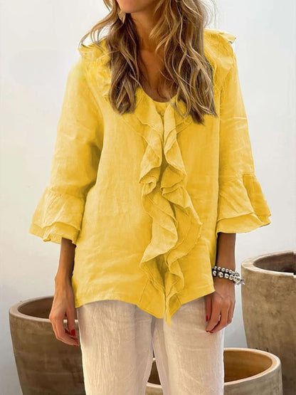 Kerstin | Stylish ruffle casual shirt
