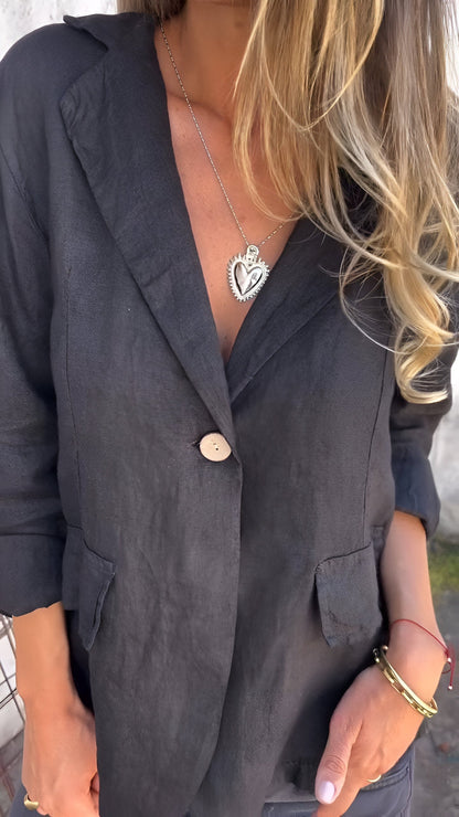 Slim Fit Ladies Blazer, Breathable Cotton Blend