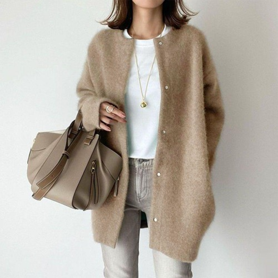 Classic Women's Cardigan with Pockets and Simple Style