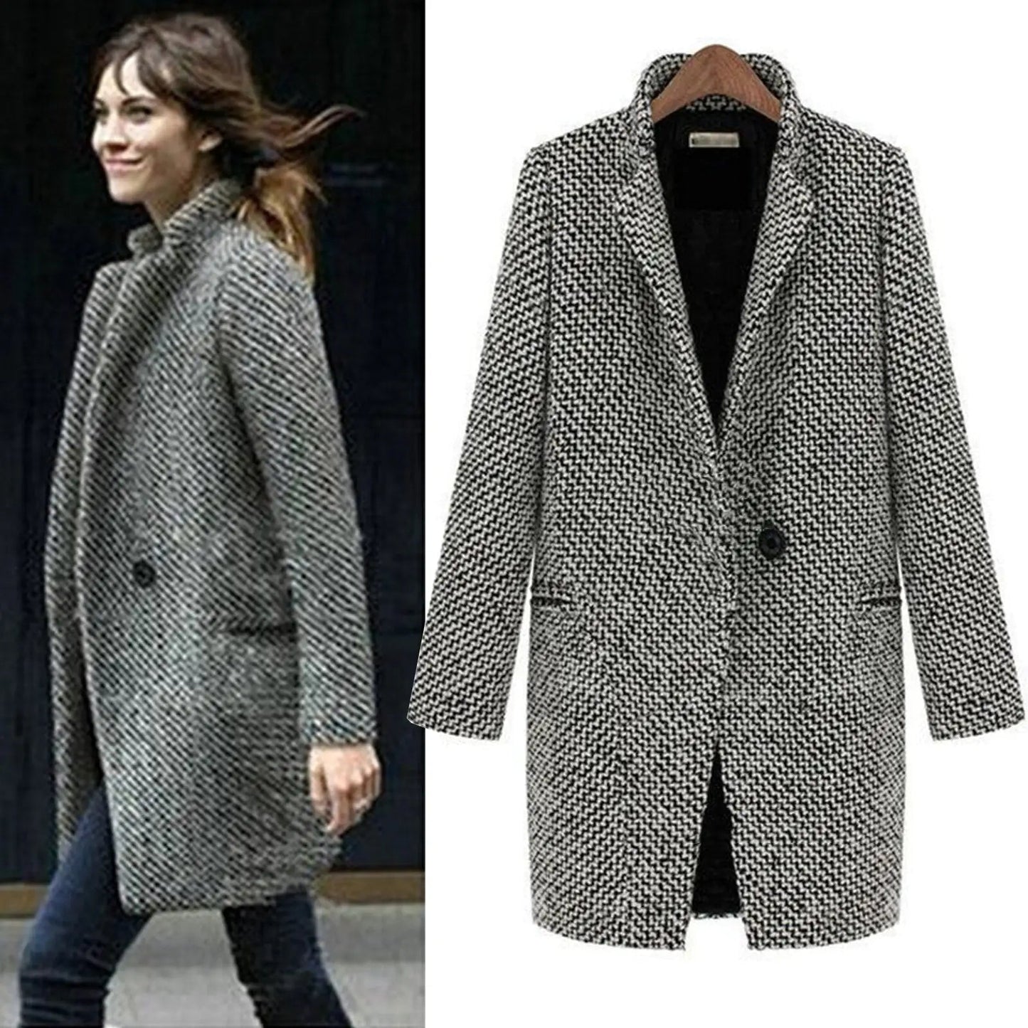 Classic Women's Wool Overcoat
