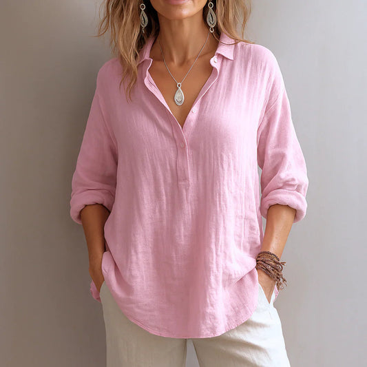 Chic Flowy White Blouse for Women - Luxivelle