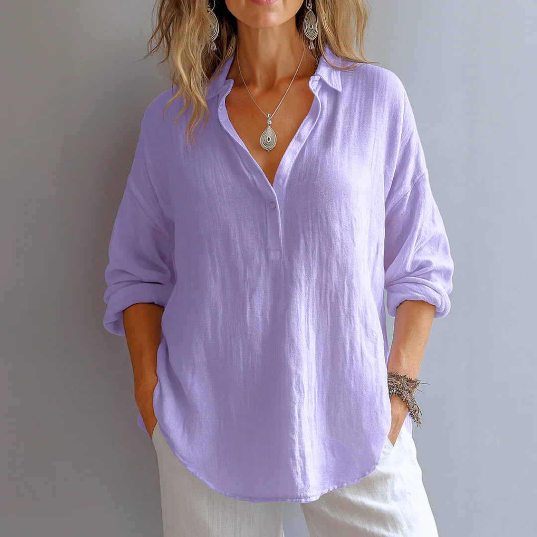 Chic Flowy White Blouse for Women