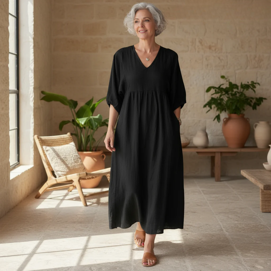 Klara | V-neck & Elegant Design Midi Dress 1