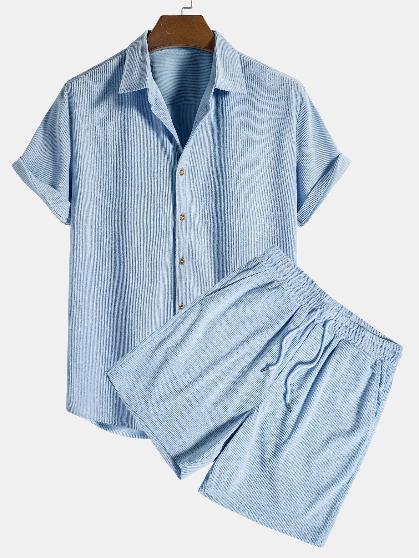 Relaxed Fit Men's Vacation Shirt Shorts Set