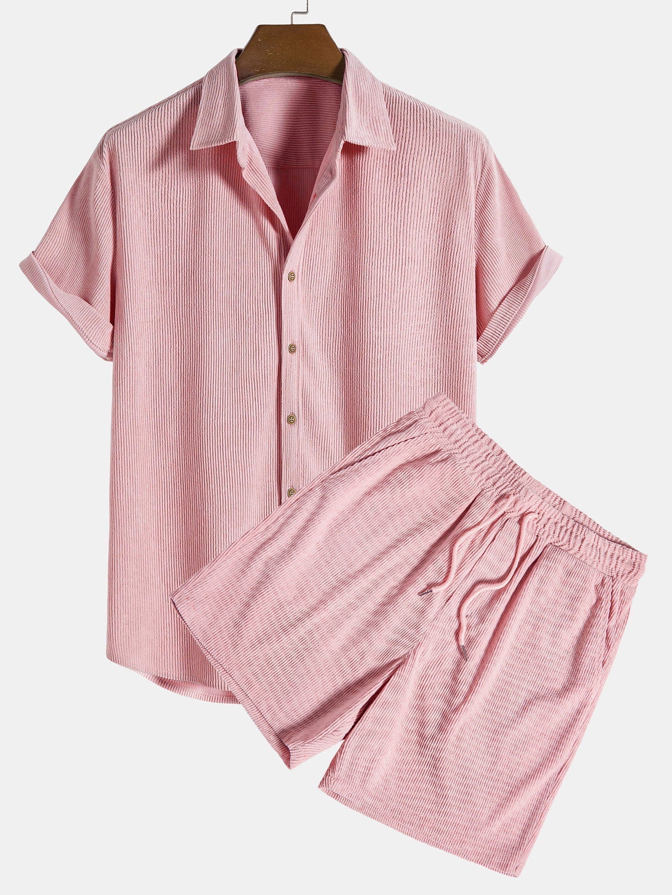 Relaxed Fit Men's Vacation Shirt Shorts Set