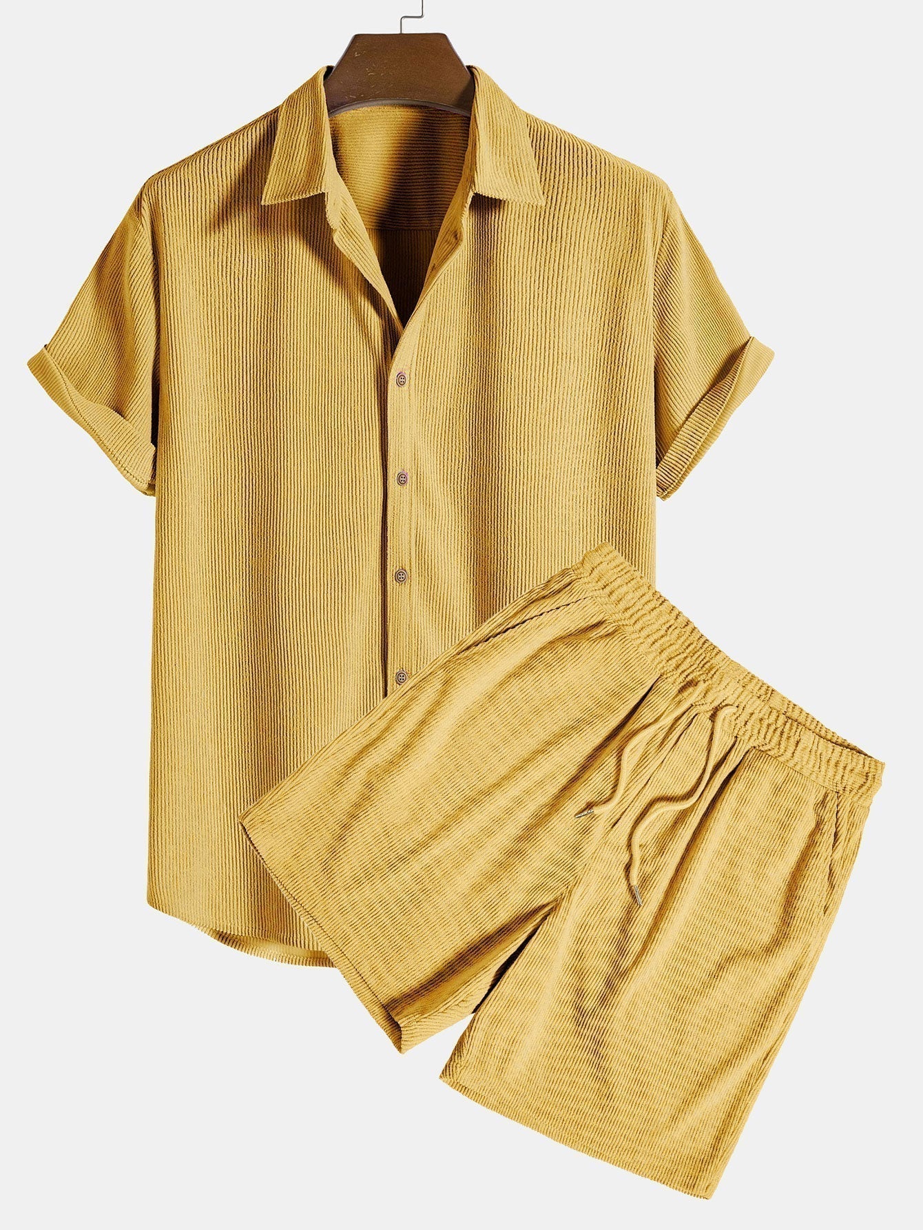 Relaxed Fit Men's Vacation Shirt Shorts Set