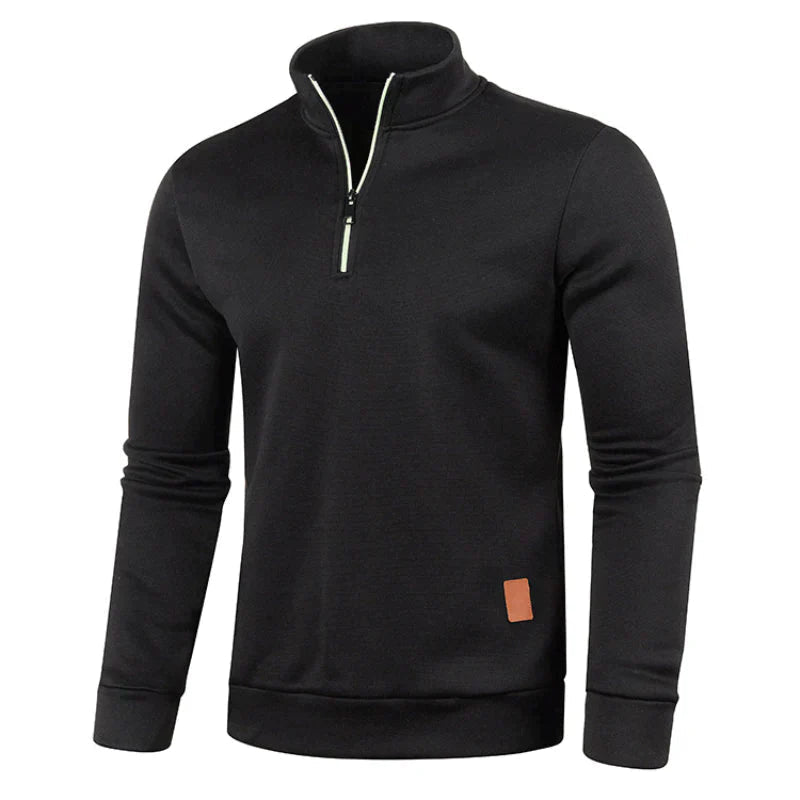 Knit Sweater – Structured Polo Collar & Heat Retention 1