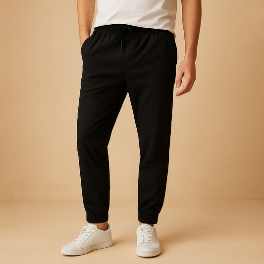 Warm Mens Fleece Lined Trousers with Elastic Waist - Luxivelle