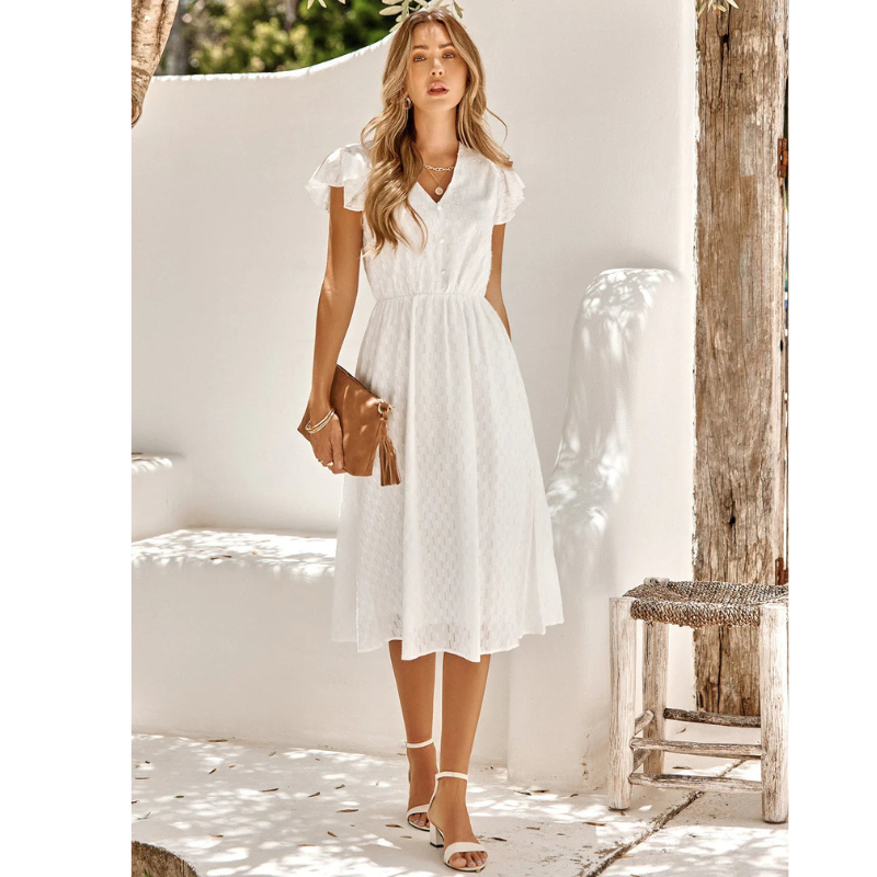 Casual Floral Midi Summer Dress for Women - Luxivelle