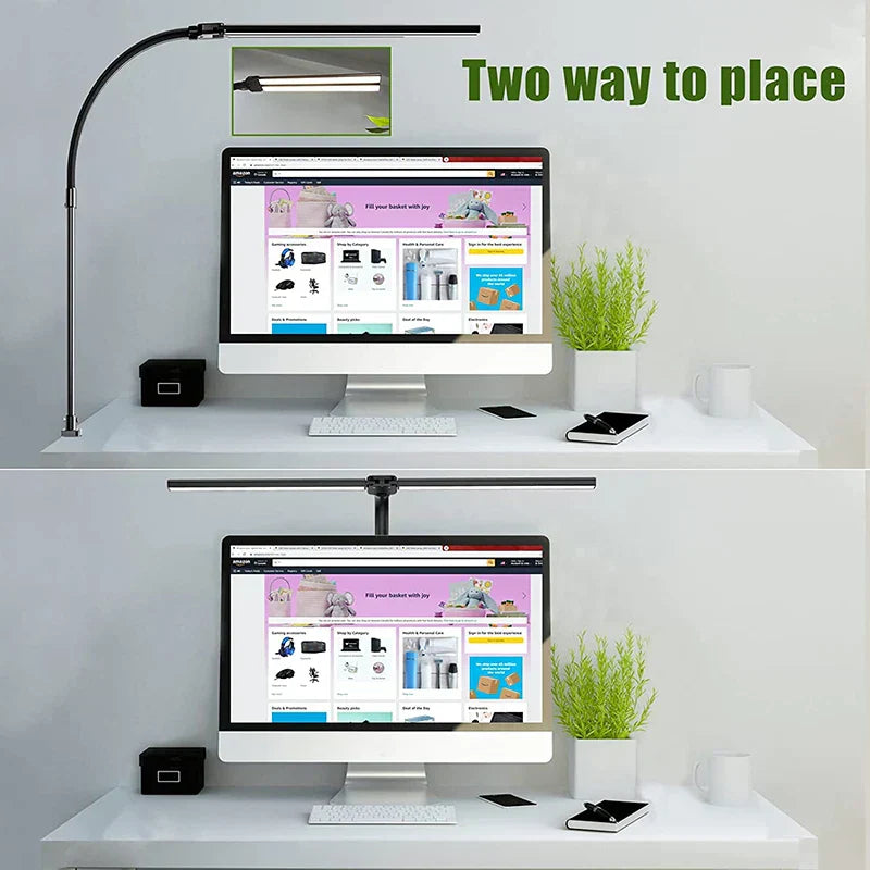 Contemporary 2-Head LED Desk Light