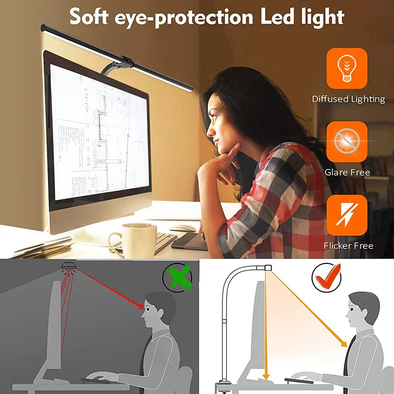 Contemporary 2-Head LED Desk Light