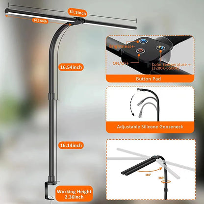 Contemporary 2-Head LED Desk Light
