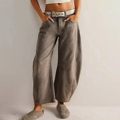 Ruan | Wide Leg Jeans Women - Cotton Blend, Low Rise Baggy Fit-4