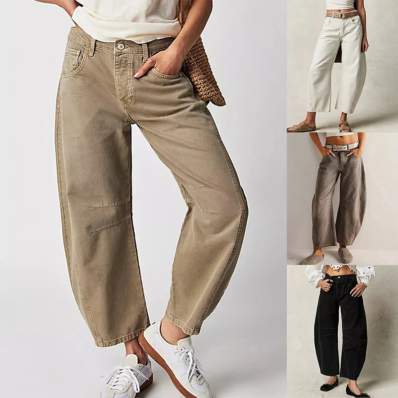 Ruan | Wide Leg Jeans Women - Cotton Blend, Low Rise Baggy Fit-2