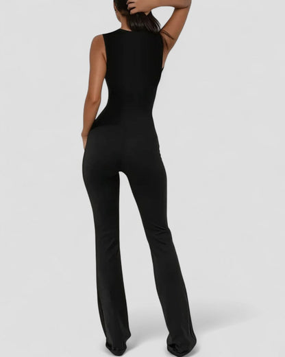 Lace Detail Sleeveless Bodycon Jumpsuit for Night Out 2