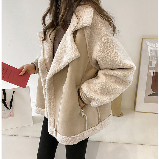 Trendy Faux Fur Zip Up Jacket - Luxivelle