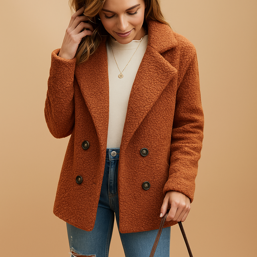 Warm Short Women's Button Front Winter Coat