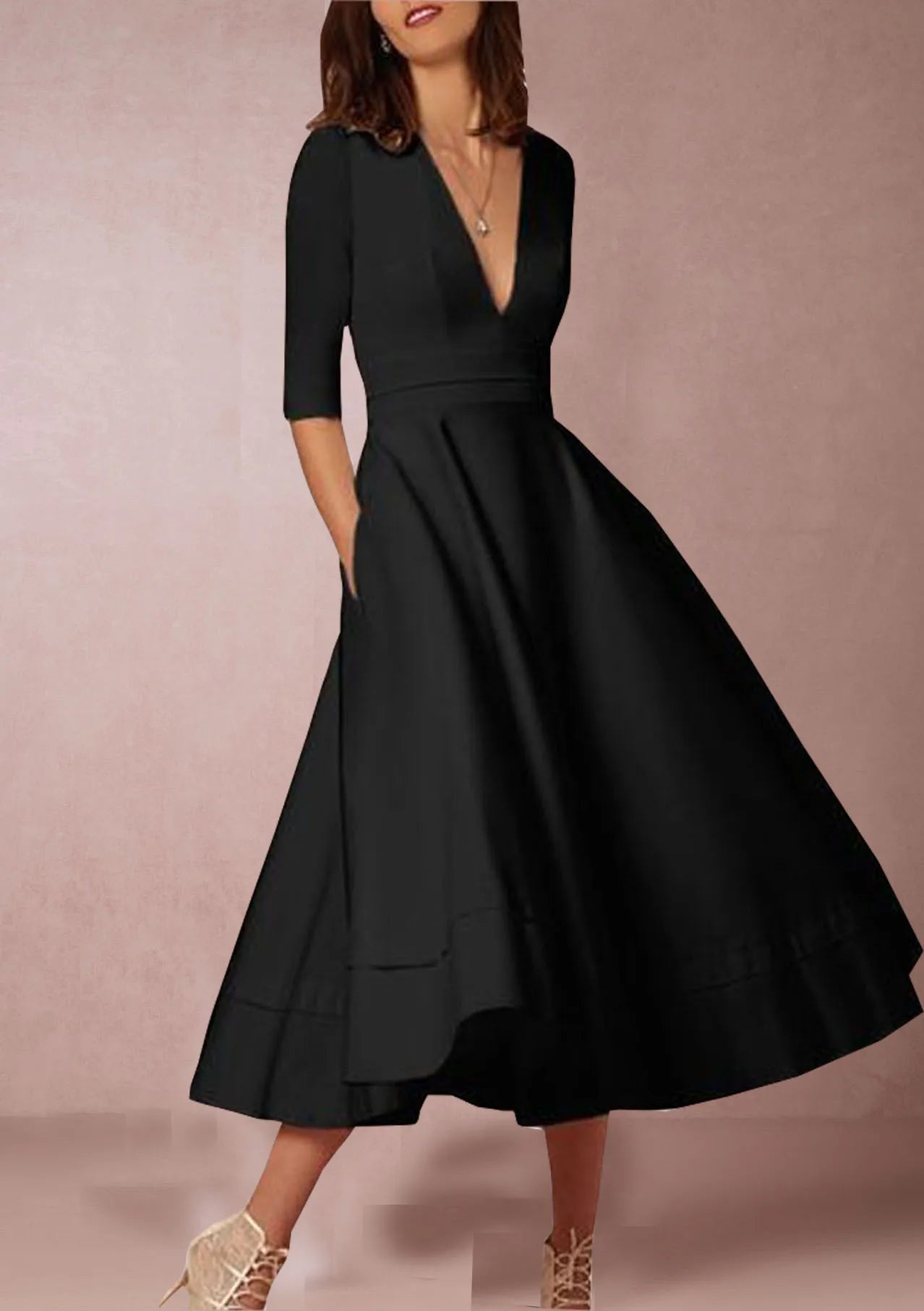 Lani | White Midi Dress – Elegant, Retro-Inspired & Flattering A-Line 3