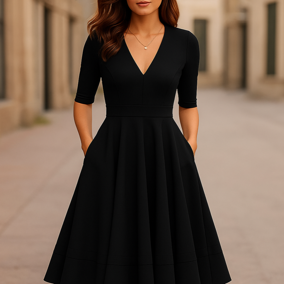 Lani | White Midi Dress – Elegant, Retro-Inspired & Flattering A-Line 4
