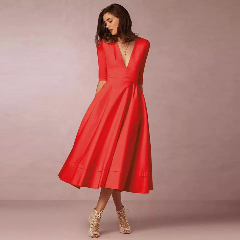 Lani | White Midi Dress – Elegant, Retro-Inspired & Flattering A-Line 5
