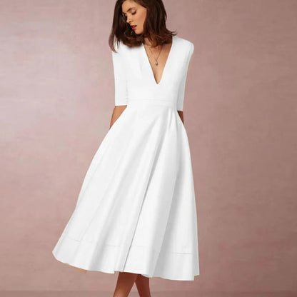 Lani | White Midi Dress – Elegant, Retro-Inspired & Flattering A-Line 6