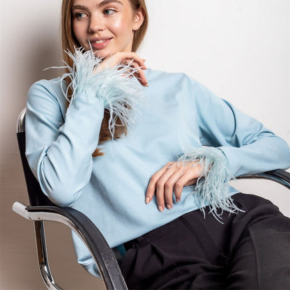 Lara | Stylish feather long sleeved Top