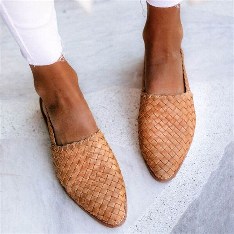 Leather Woven Sandals for Women | Comfortable Fit | Brown