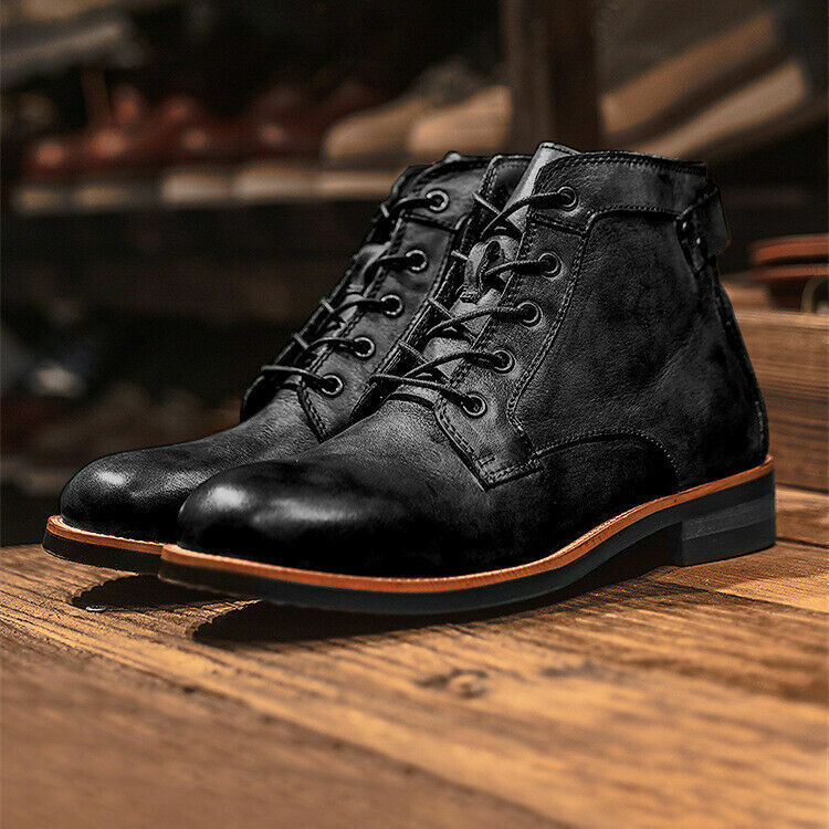 Classic Men's Ankle Leather Boots - Luxivelle