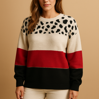 Fashionable Animal Print Women's Sweater