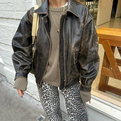 Fashionable Leopard Print High Waist Jeans