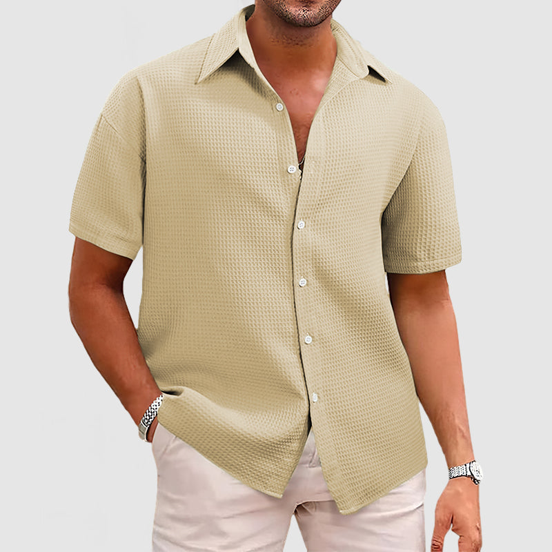 Levi | Waffle knit breathable relaxation shirt