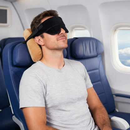 Comfortable Travel Neck Pillow with Sleep Mask - Luxivelle