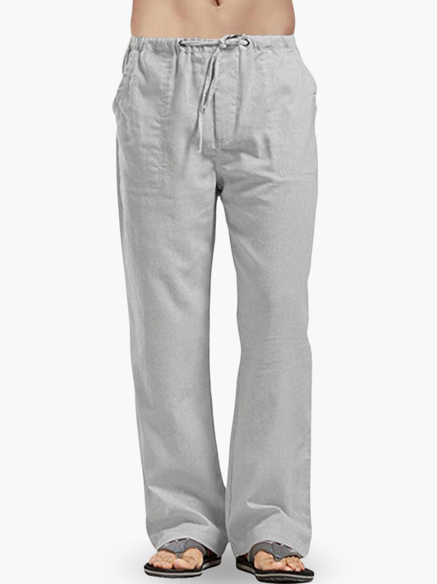 Relaxed Fit Cotton Pants Mens Comfort Trousers